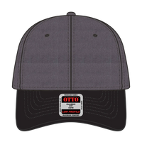 OTTO 19-208 6 Panel Low Profile Baseball Cap - Blk/Hthr. Blk - Blk/Hthr. Blk / 6 1/2’’ - 7 5/8’’