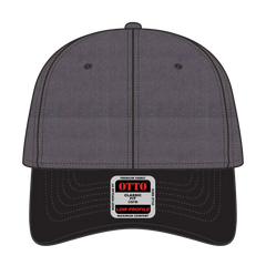 OTTO 19-208 6 Panel Low Profile Baseball Cap - Blk/Hthr. Blk - Blk/Hthr. Blk / 6 1/2’’ - 7 5/8’’
