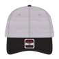 OTTO 19-208 6 Panel Low Profile Baseball Cap - Blk/Hthr. Gry - Blk/Hthr. Gry / 6 1/2’’ - 7 5/8’’