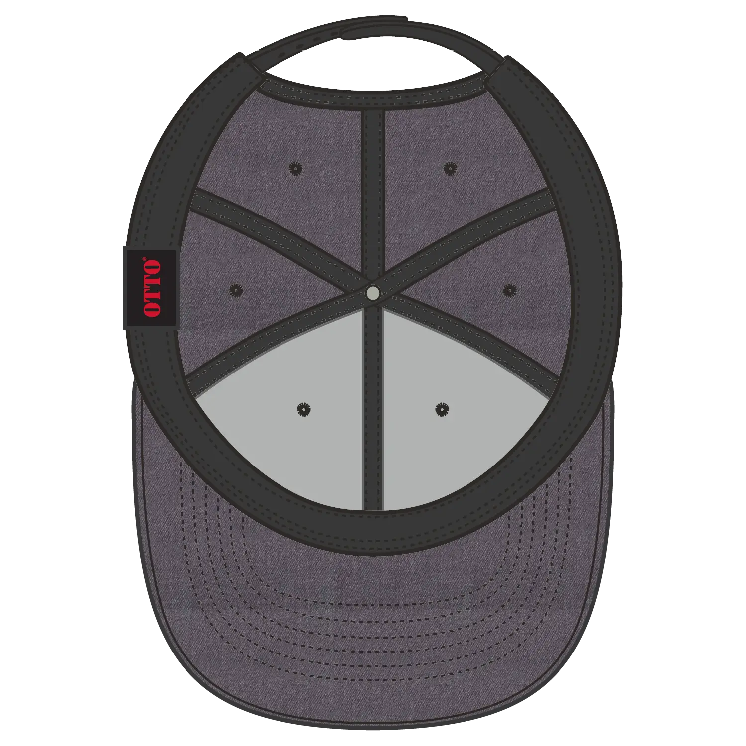 OTTO 19-208 6 Panel Low Profile Baseball Cap - Heath. Black - Heath. Black / 6 1/2’’ - 7 5/8’’