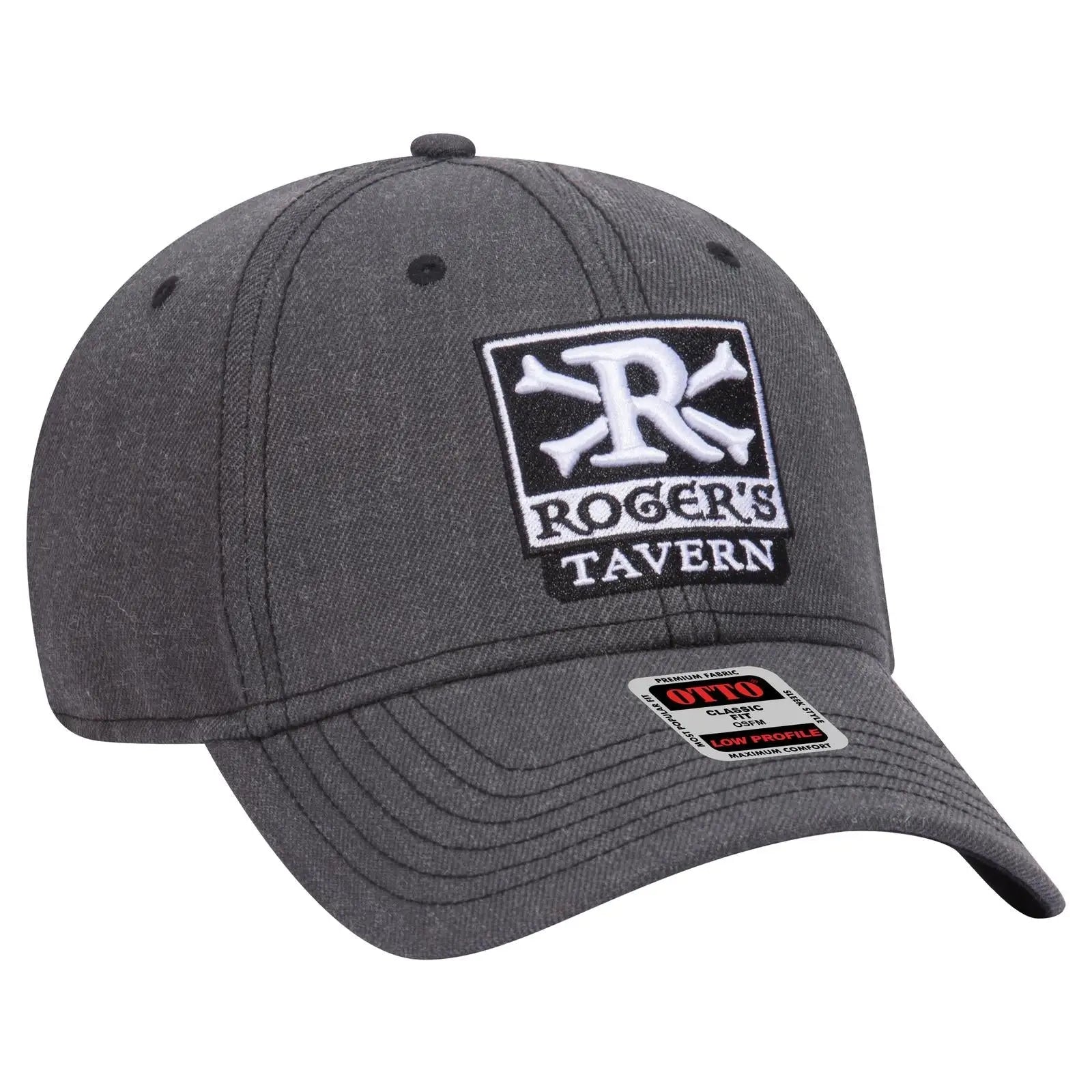 OTTO 19-208 6 Panel Low Profile Baseball Cap - Heath. Black - Heath. Black / 6 1/2’’ - 7 5/8’’