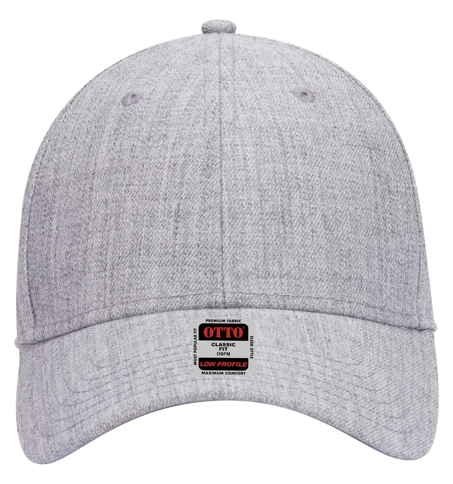 OTTO 19-208 6 Panel Low Profile Baseball Cap - Heath. Gray - Heath. Gray / 6 1/2’’ - 7 5/8’’