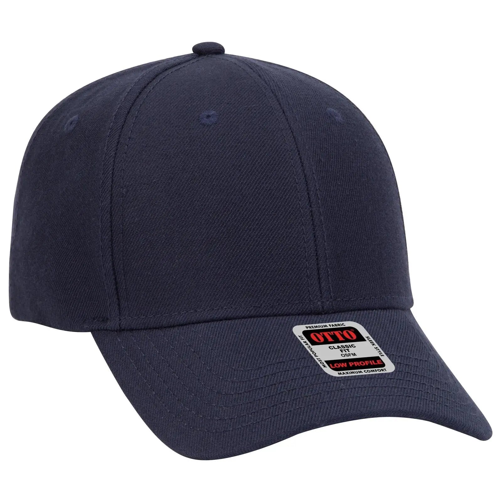 OTTO 19-208 6 Panel Low Profile Baseball Cap - Navy - Navy / 6 1/2’’ - 7 5/8’’