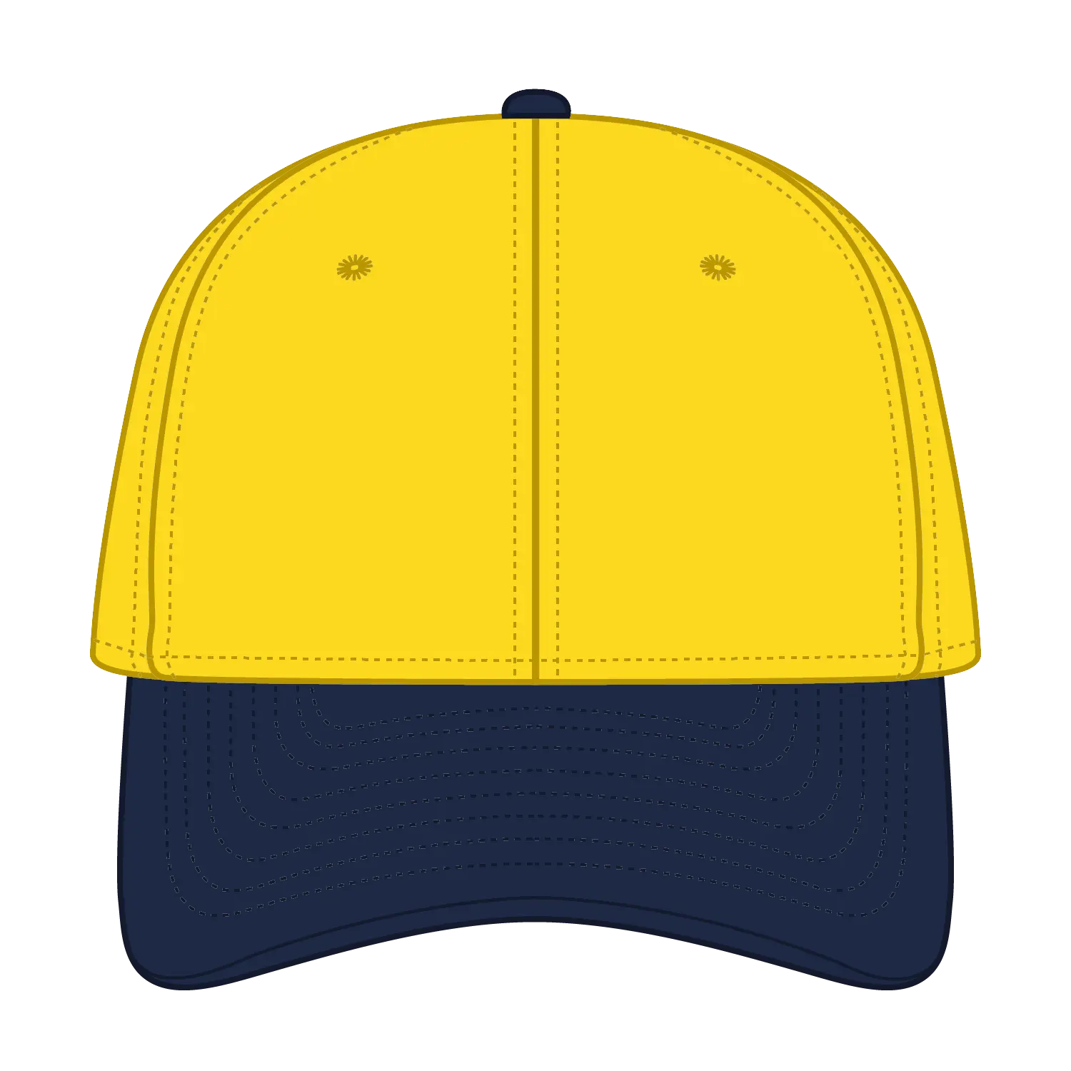 OTTO 19-209 6 Panel Low Profile Baseball Cap - Nvy/Yel - Nvy/Yel / 6 1/2’’ - 7 5/8’’