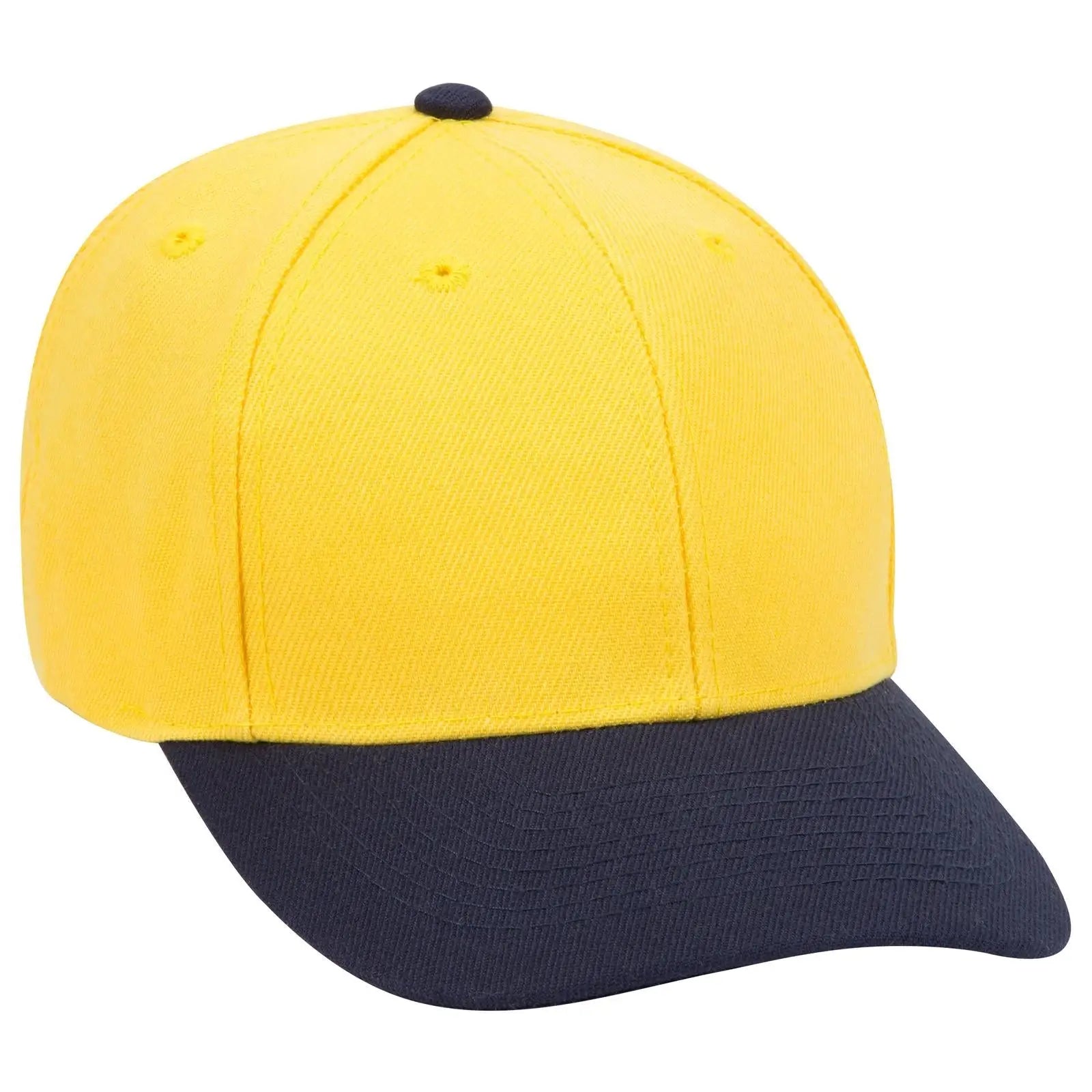 OTTO 19-209 6 Panel Low Profile Baseball Cap - Nvy/Yel - Nvy/Yel / 6 1/2’’ - 7 5/8’’