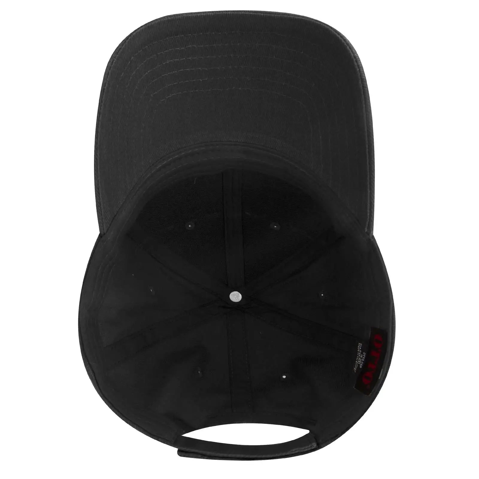 OTTO 19-251 6 Panel Low Profile Baseball Cap - Black - Black / 6 1/2’’ - 7 5/8’’