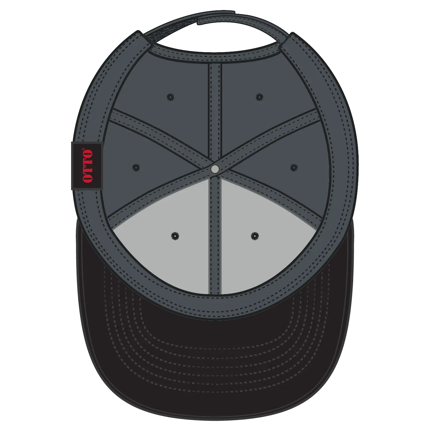 OTTO 19-251 6 Panel Low Profile Baseball Cap - Blk/Ch.Gry - Blk/Ch.Gry / 6 1/2’’ - 7 5/8’’