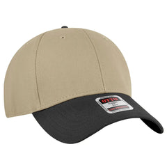 OTTO 19-251 6 Panel Low Profile Baseball Cap - Blk/Kha - Blk/Kha / 6 1/2’’ - 7 5/8’’