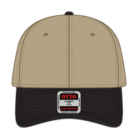 OTTO 19-251 6 Panel Low Profile Baseball Cap - Blk/Kha - Blk/Kha / 6 1/2’’ - 7 5/8’’