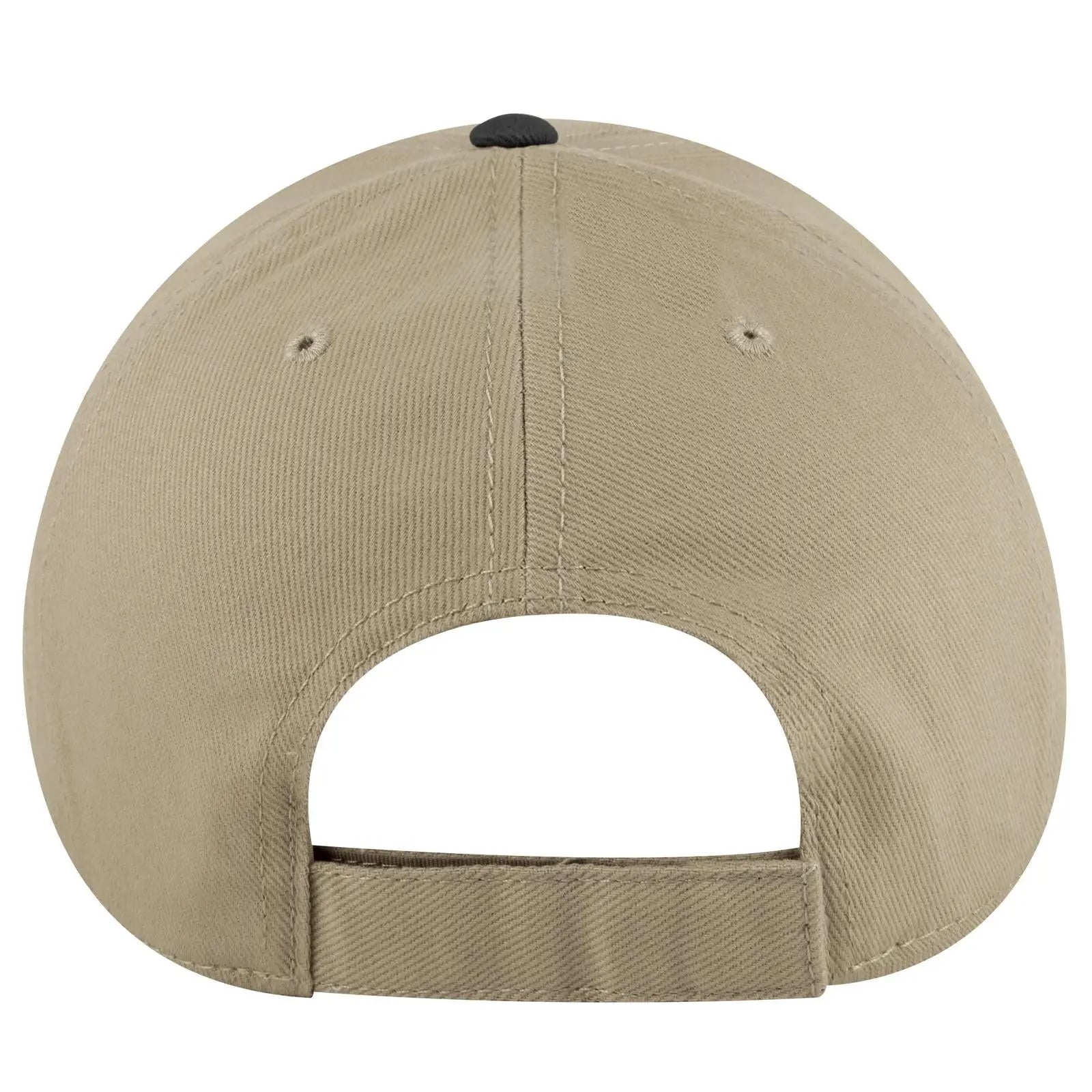OTTO 19-251 6 Panel Low Profile Baseball Cap - Blk/Kha - Blk/Kha / 6 1/2’’ - 7 5/8’’