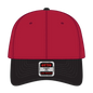 OTTO 19-251 6 Panel Low Profile Baseball Cap - Blk/Red - Blk/Red / 6 1/2’’ - 7 5/8’’