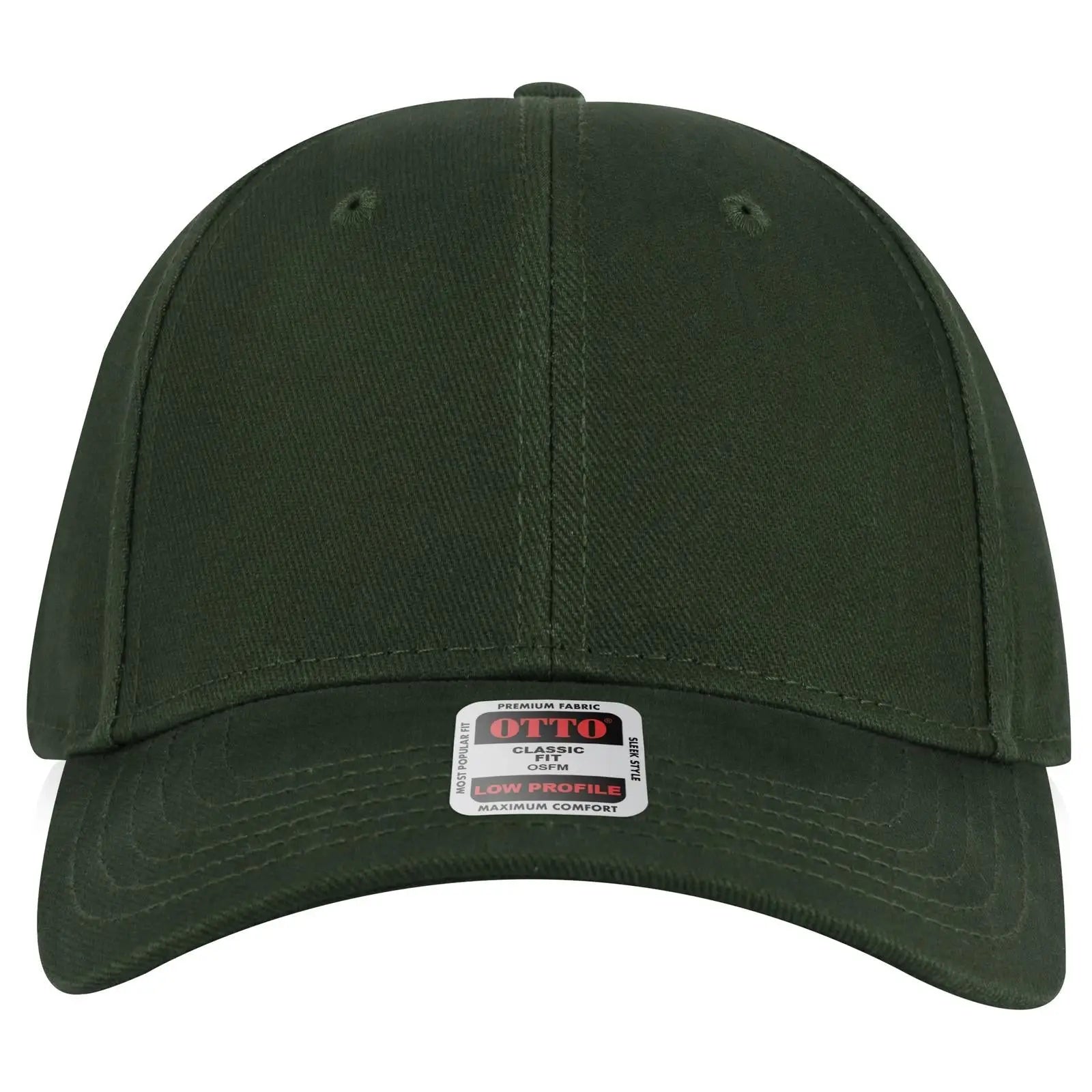 OTTO 19-251 6 Panel Low Profile Baseball Cap - Dk. Green - Dk. Green / 6 1/2’’ - 7 5/8’’