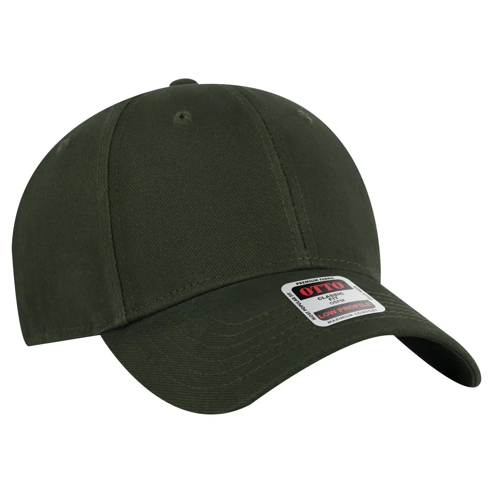 OTTO 19-251 6 Panel Low Profile Baseball Cap - Dk. Green - Dk. Green / 6 1/2’’ - 7 5/8’’