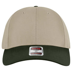 OTTO 19-251 6 Panel Low Profile Baseball Cap - Dk.Grn/Kha - Dk.Grn/Kha / 6 1/2’’ - 7 5/8’’