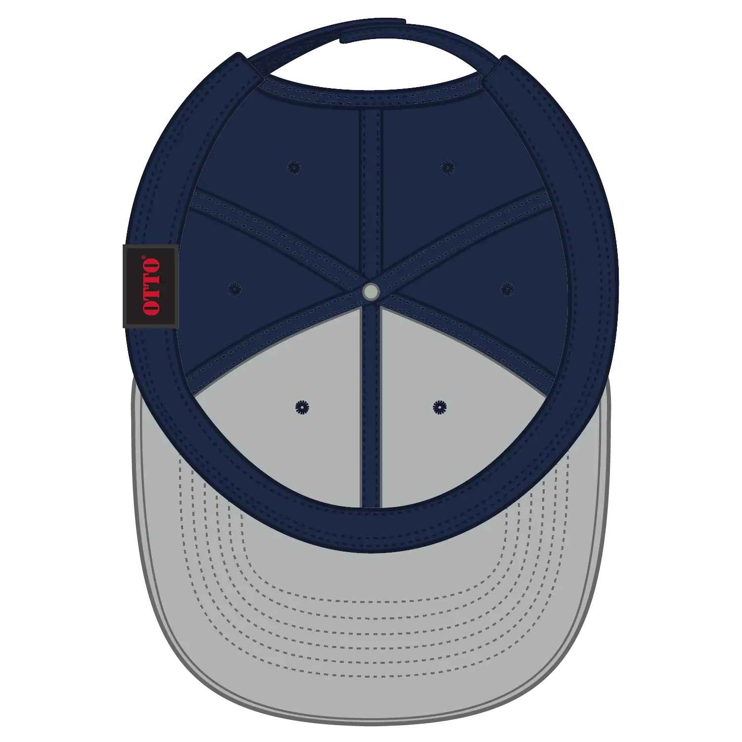 OTTO 19-251 6 Panel Low Profile Baseball Cap - Gry/Nvy - Gry/Nvy / 6 1/2’’ - 7 5/8’’