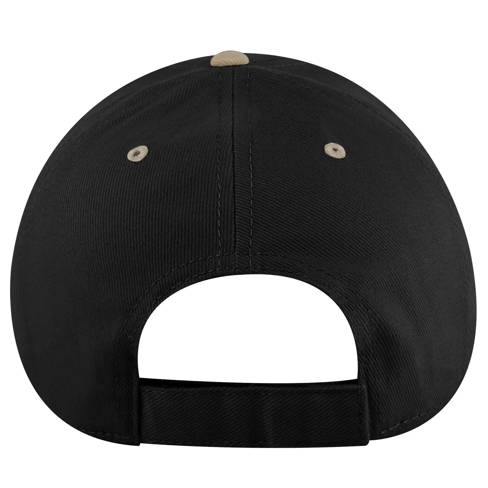 OTTO 19-251 6 Panel Low Profile Baseball Cap - Kha/Blk - Kha/Blk / 6 1/2’’ - 7 5/8’’