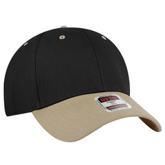 OTTO 19-251 6 Panel Low Profile Baseball Cap - Kha/Blk - Kha/Blk / 6 1/2’’ - 7 5/8’’