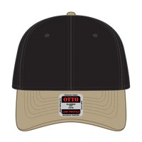 OTTO 19-251 6 Panel Low Profile Baseball Cap - Kha/Blk - Kha/Blk / 6 1/2’’ - 7 5/8’’