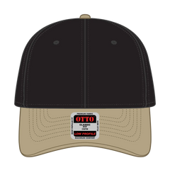 OTTO 19-251 6 Panel Low Profile Baseball Cap - Kha/Blk - Kha/Blk / 6 1/2’’ - 7 5/8’’