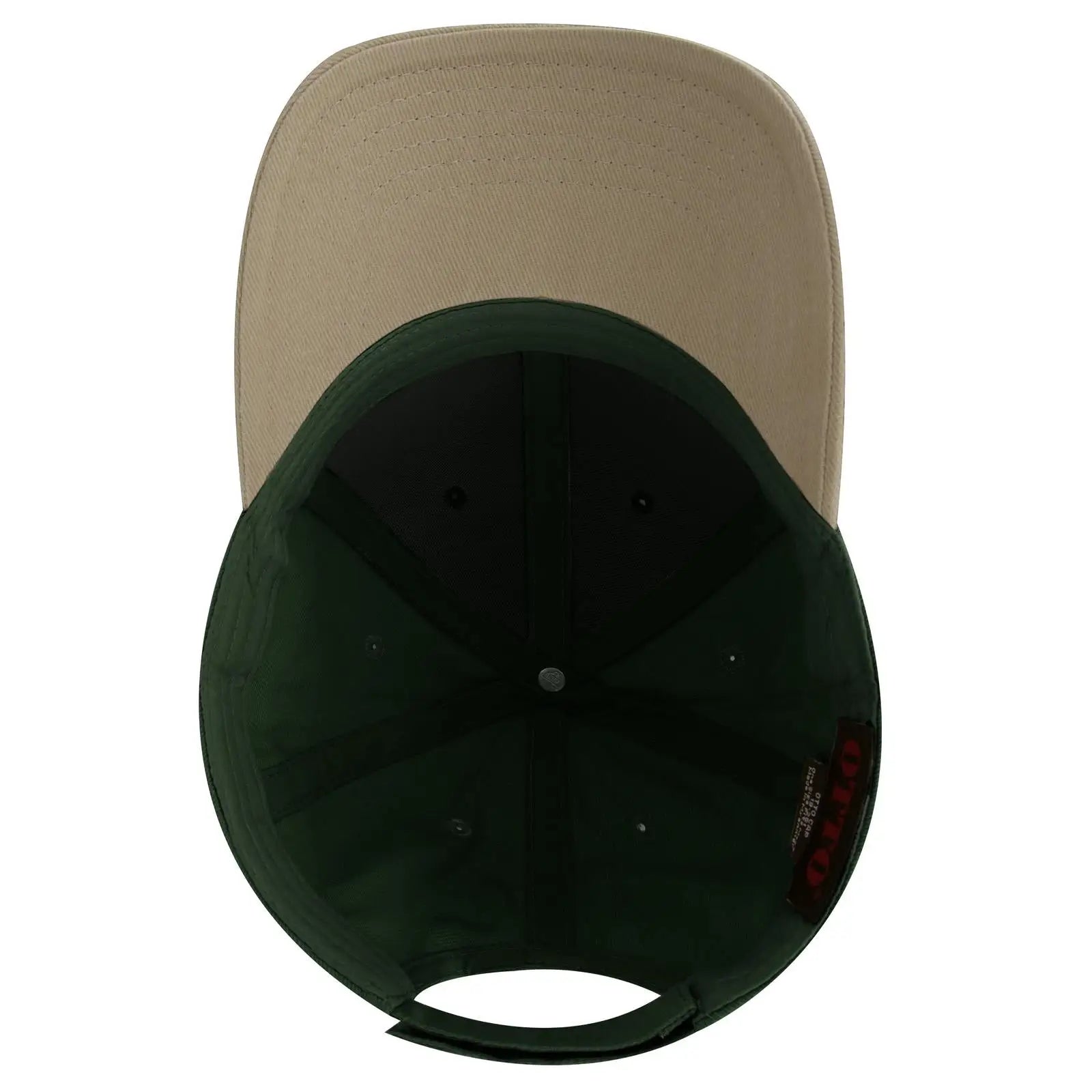 OTTO 19-251 6 Panel Low Profile Baseball Cap - Kha/Dk.Grn - Kha/Dk.Grn / 6 1/2’’ - 7 5/8’’