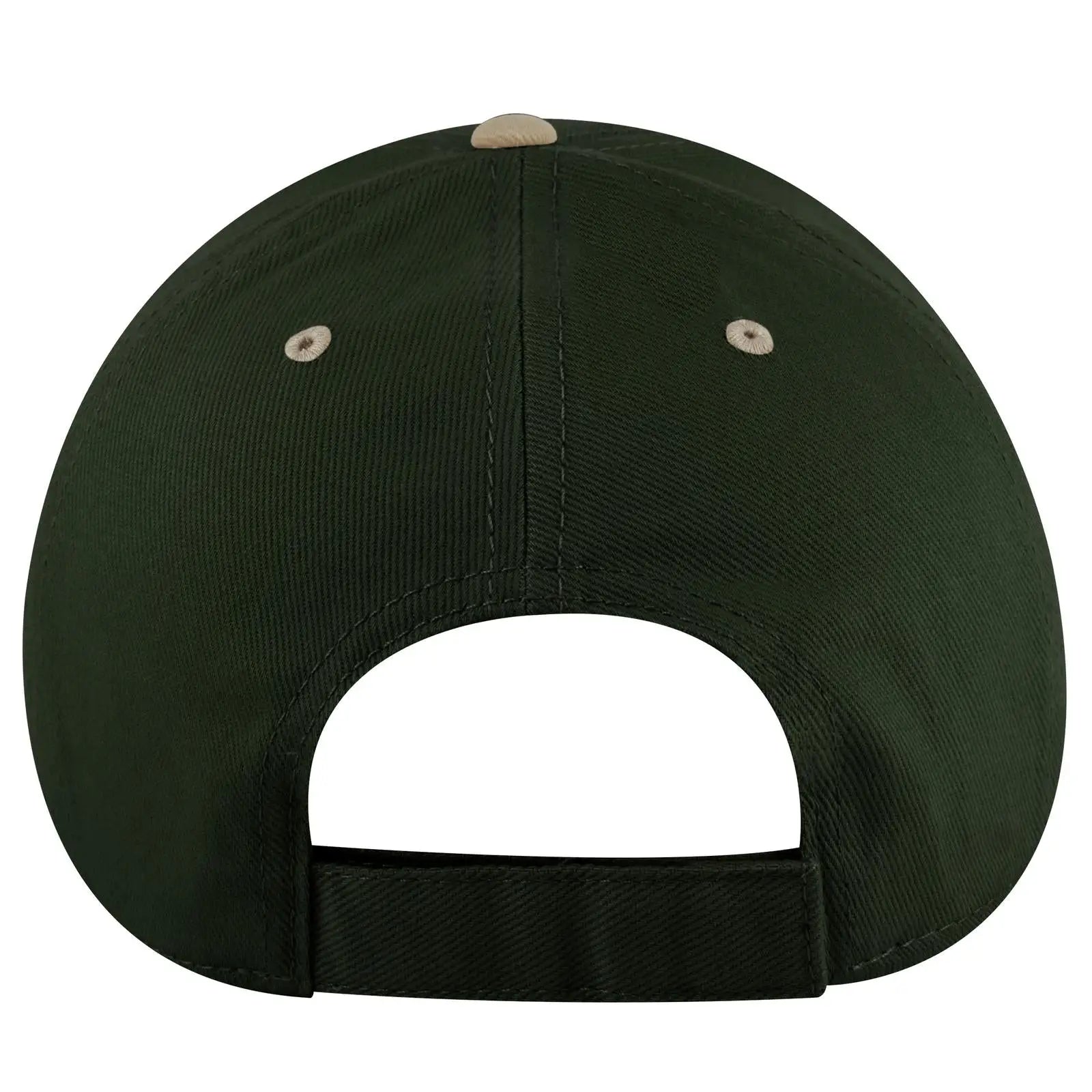 OTTO 19-251 6 Panel Low Profile Baseball Cap - Kha/Dk.Grn - Kha/Dk.Grn / 6 1/2’’ - 7 5/8’’