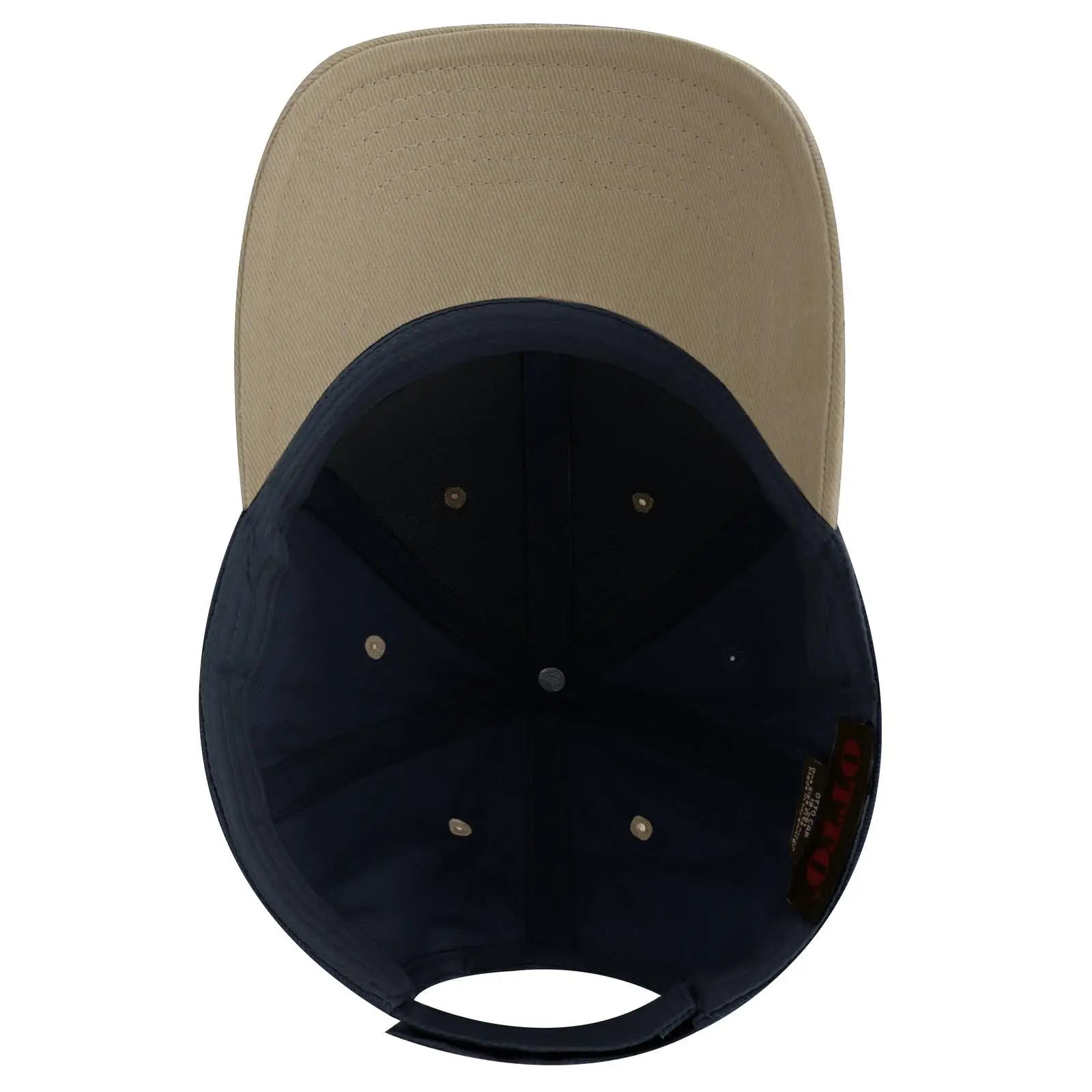 OTTO 19-251 6 Panel Low Profile Baseball Cap - Kha/Nvy - Kha/Nvy / 6 1/2’’ - 7 5/8’’