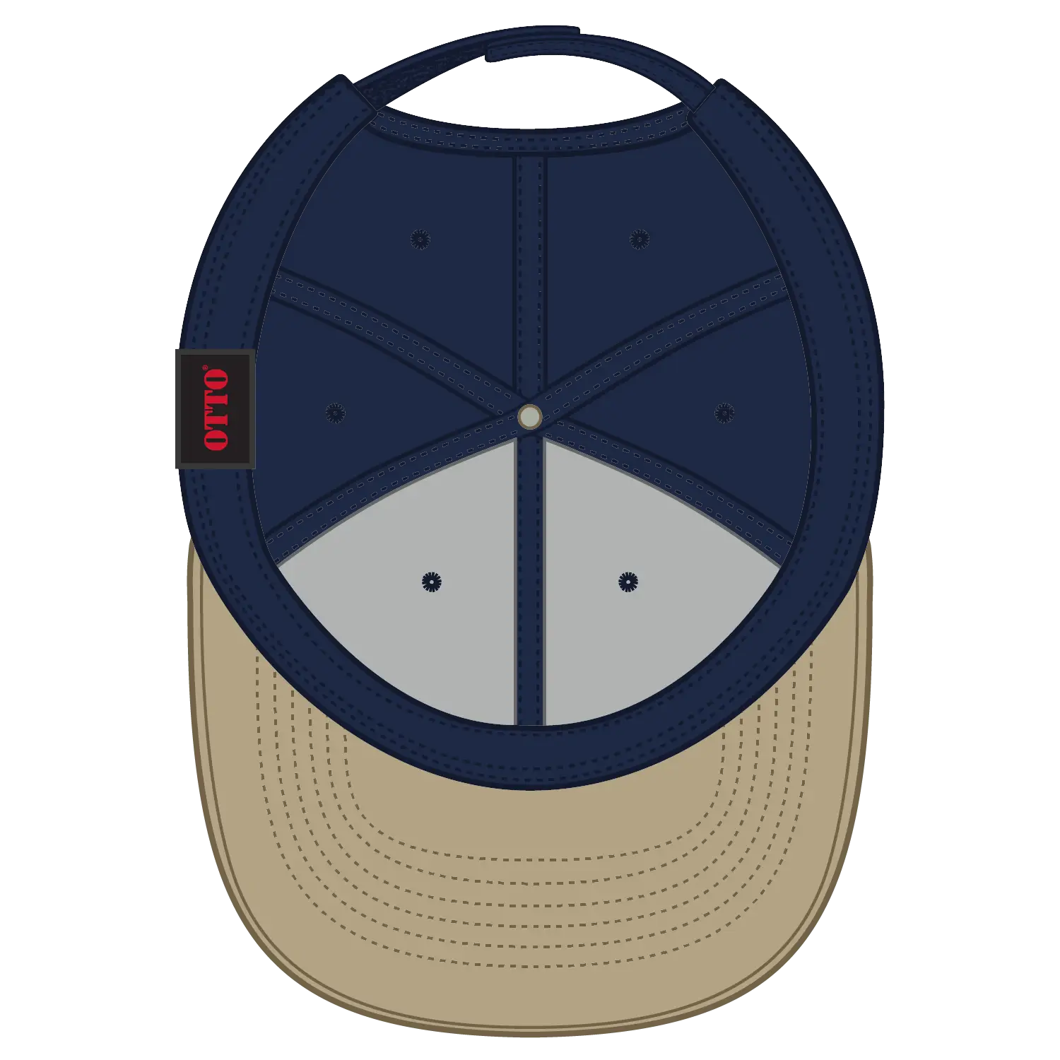 OTTO 19-251 6 Panel Low Profile Baseball Cap - Kha/Nvy - Kha/Nvy / 6 1/2’’ - 7 5/8’’