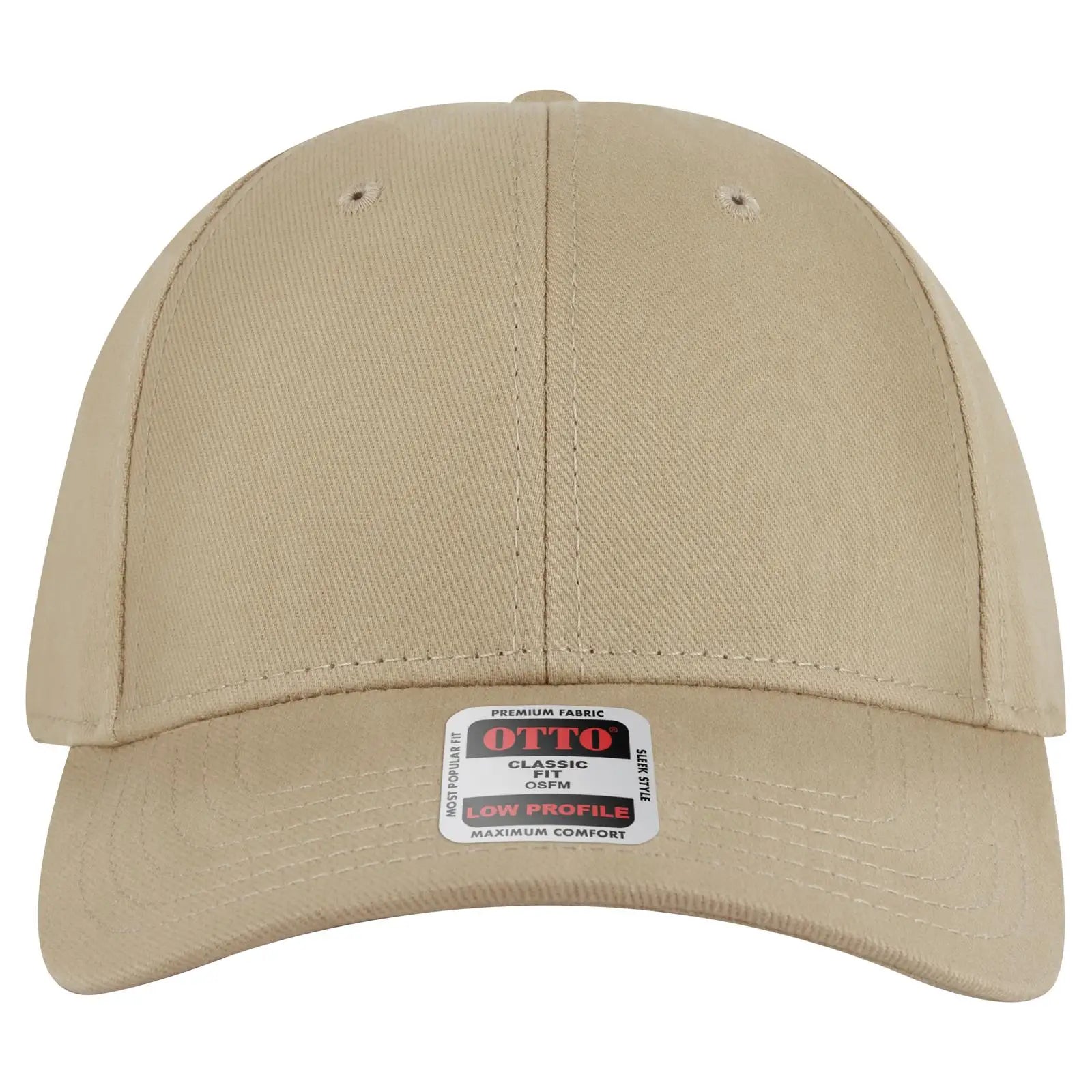 OTTO 19-251 6 Panel Low Profile Baseball Cap - Khaki - Khaki / 6 1/2’’ - 7 5/8’’