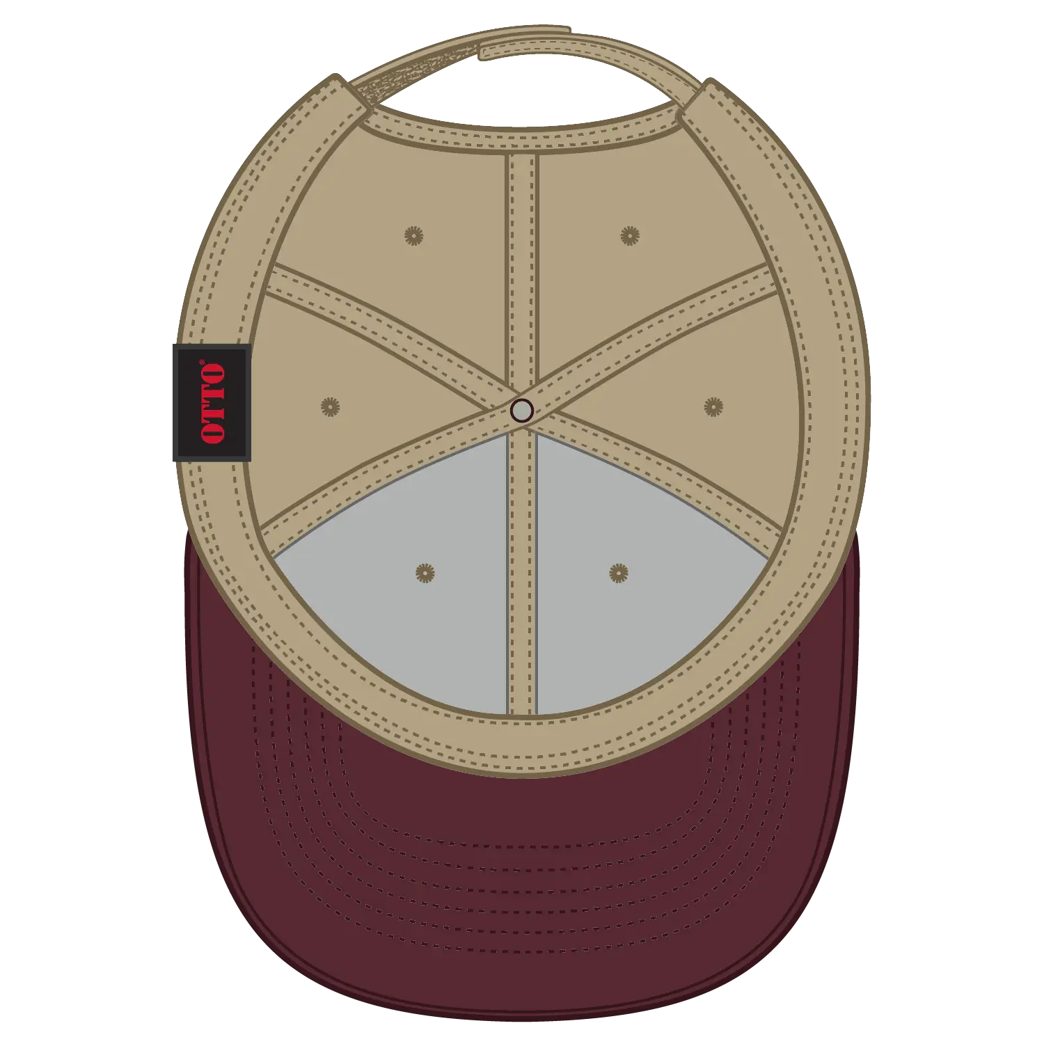 OTTO 19-251 6 Panel Low Profile Baseball Cap - Marn/Kha - Marn/Kha / 6 1/2’’ - 7 5/8’’