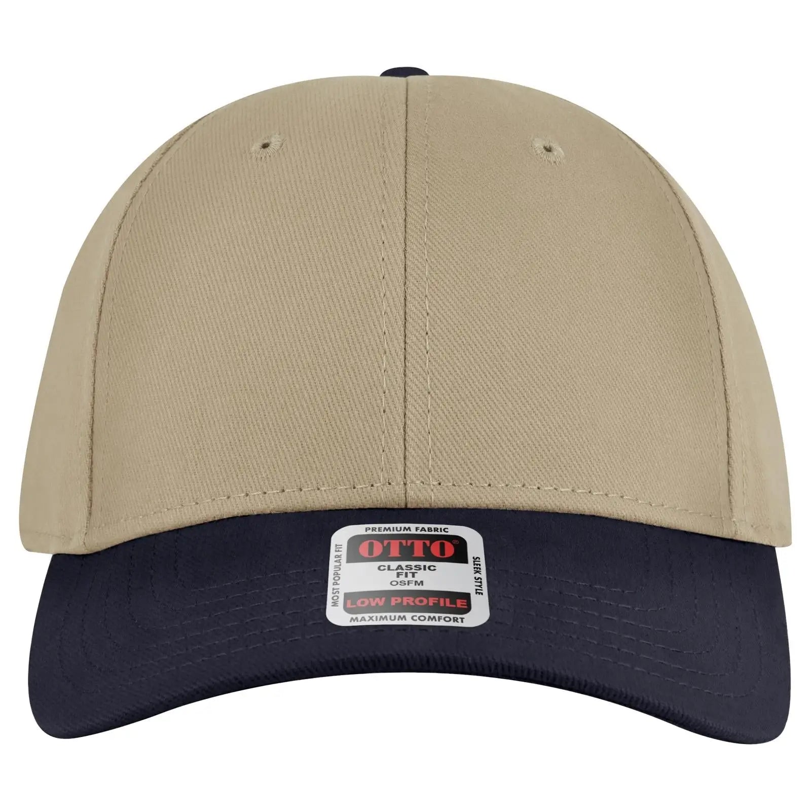 OTTO 19-251 6 Panel Low Profile Baseball Cap - Nvy/Kha - Nvy/Kha / 6 1/2’’ - 7 5/8’’