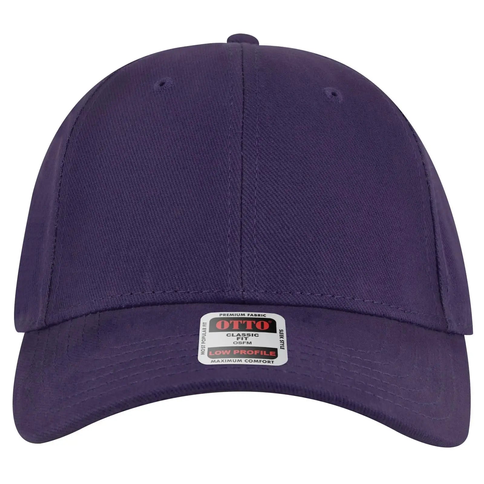 OTTO 19-251 6 Panel Low Profile Baseball Cap - Purple - Purple / 6 1/2’’ - 7 5/8’’