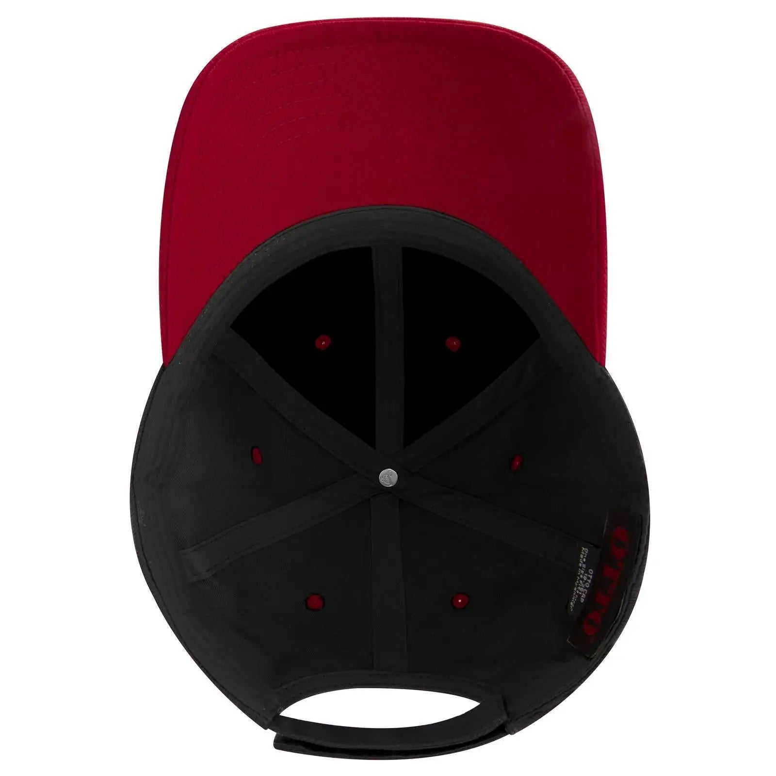 OTTO 19-251 6 Panel Low Profile Baseball Cap - Red/Blk - Red/Blk / 6 1/2’’ - 7 5/8’’