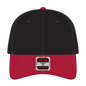 OTTO 19-251 6 Panel Low Profile Baseball Cap - Red/Blk - Red/Blk / 6 1/2’’ - 7 5/8’’