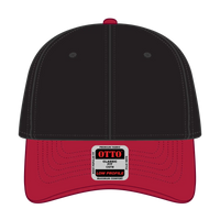 OTTO 19-251 6 Panel Low Profile Baseball Cap - Red/Blk - Red/Blk / 6 1/2’’ - 7 5/8’’