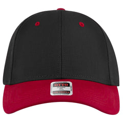 OTTO 19-251 6 Panel Low Profile Baseball Cap - Red/Blk - Red/Blk / 6 1/2’’ - 7 5/8’’