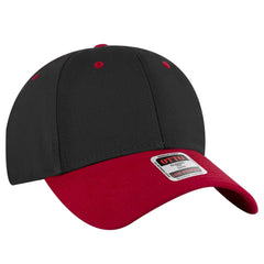 OTTO 19-251 6 Panel Low Profile Baseball Cap - Red/Blk - Red/Blk / 6 1/2’’ - 7 5/8’’