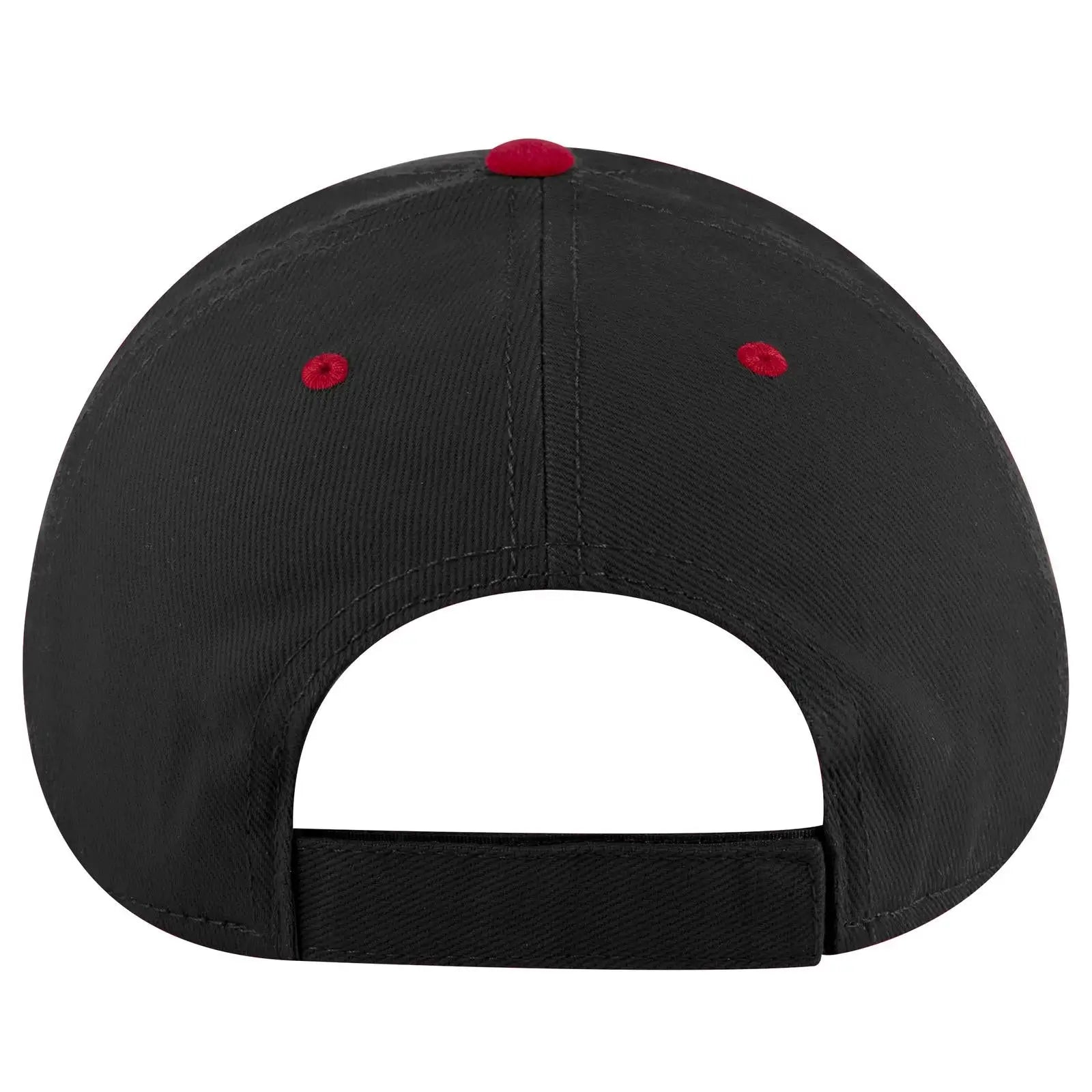 OTTO 19-251 6 Panel Low Profile Baseball Cap - Red/Blk - Red/Blk / 6 1/2’’ - 7 5/8’’