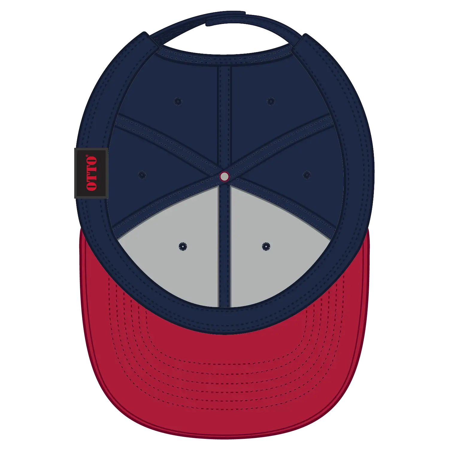OTTO 19-251 6 Panel Low Profile Baseball Cap - Red/Nvy - Red/Nvy / 6 1/2’’ - 7 5/8’’