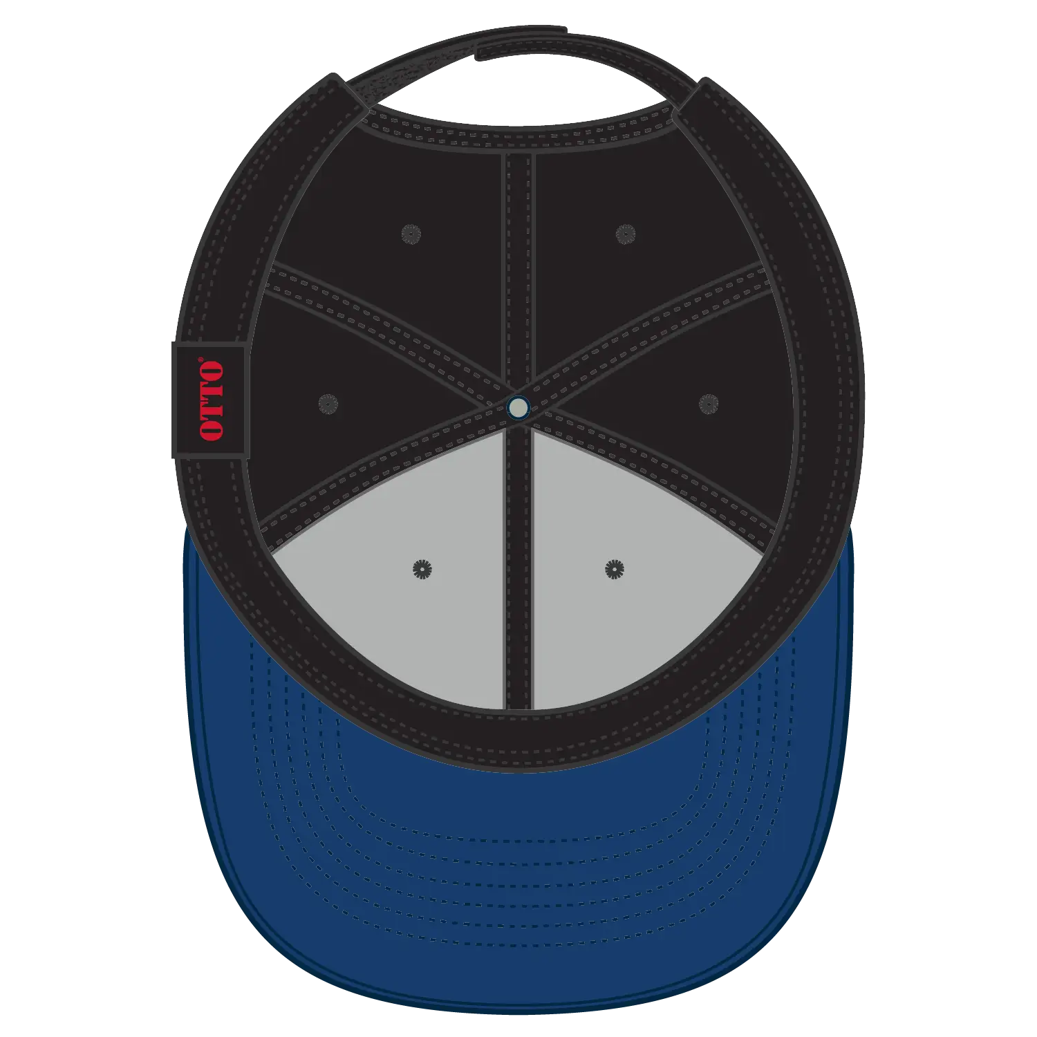 OTTO 19-251 6 Panel Low Profile Baseball Cap - Royal/Black - Royal/Black / 6 1/2’’ - 7 5/8’’