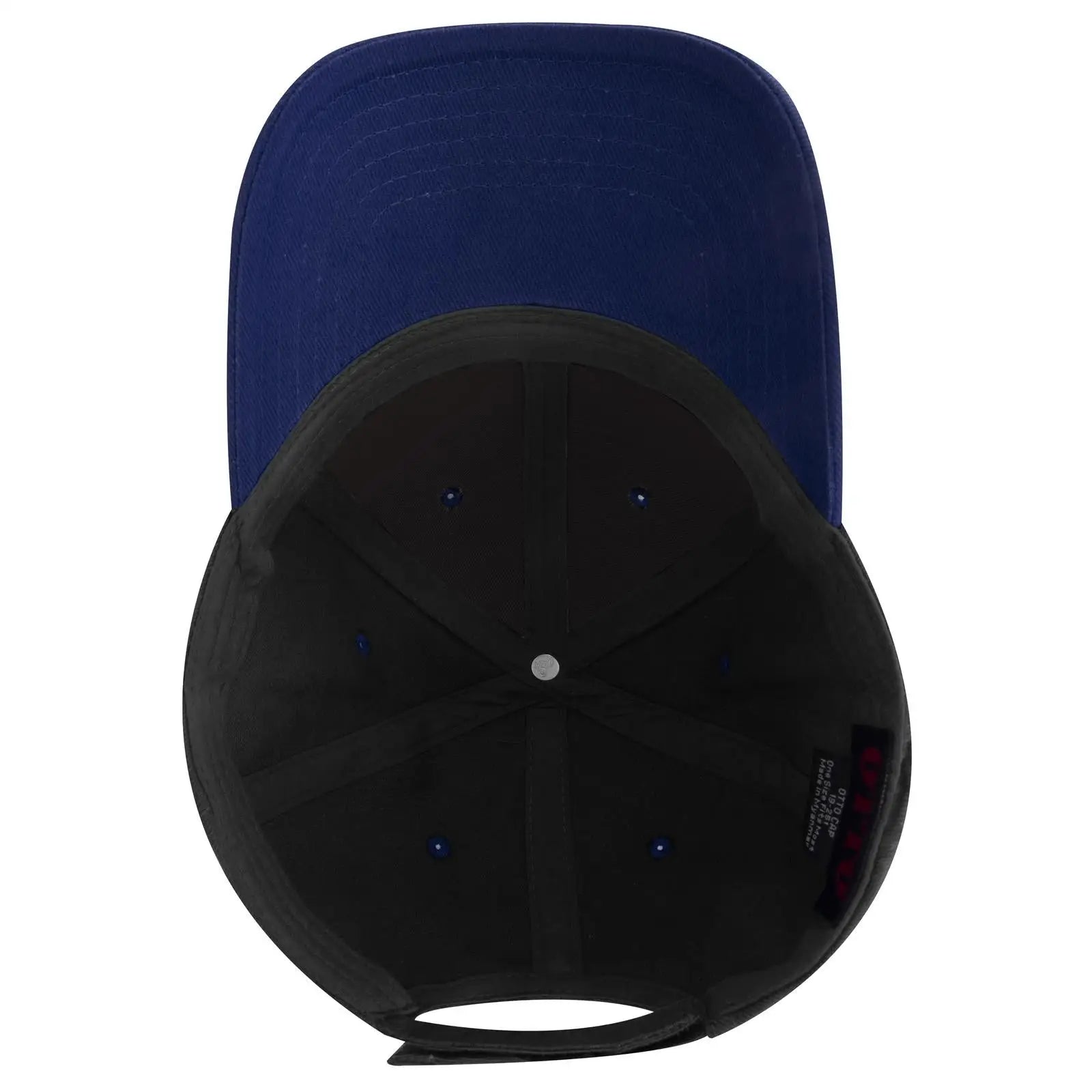 OTTO 19-251 6 Panel Low Profile Baseball Cap - Royal/Black - Royal/Black / 6 1/2’’ - 7 5/8’’