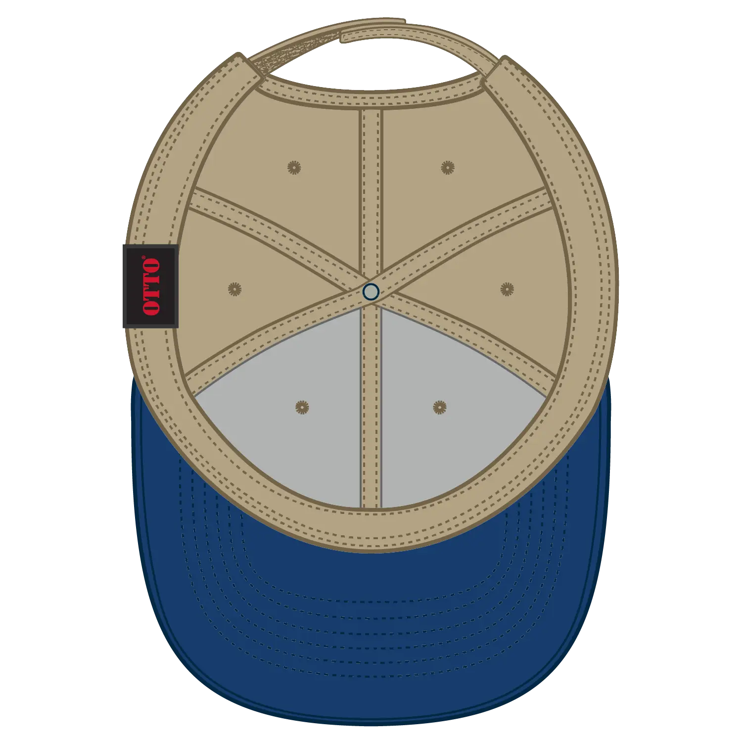 OTTO 19-251 6 Panel Low Profile Baseball Cap - Ryl/Kha - Ryl/Kha / 6 1/2’’ - 7 5/8’’