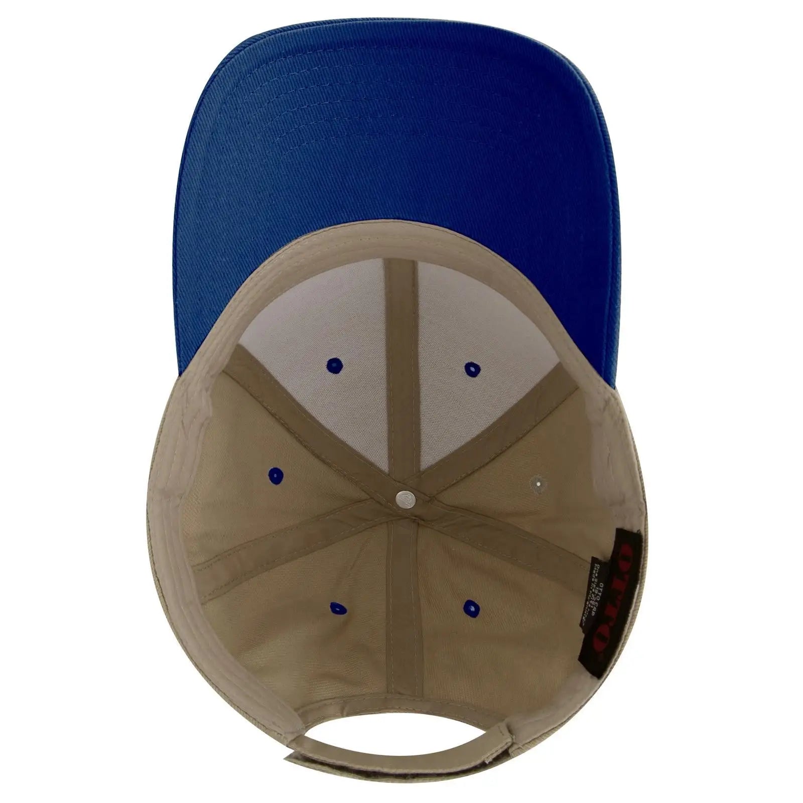 OTTO 19-251 6 Panel Low Profile Baseball Cap - Ryl/Kha - Ryl/Kha / 6 1/2’’ - 7 5/8’’