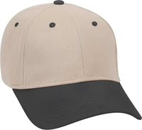 OTTO 19-251 Brushed Bull Denim Seamed Front Panel Low Profile Pro Style Cap - Black Khaki - Black Khaki / One Size Fits