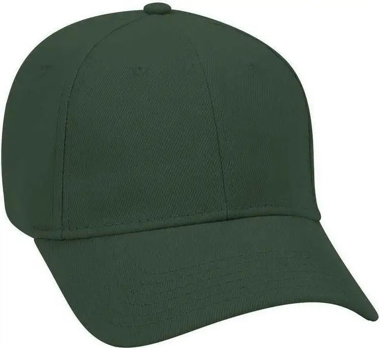 OTTO 19-251 Brushed Bull Denim Seamed Front Panel Low Profile Pro Style Cap - Dark Green - Forest / One Size Fits Most