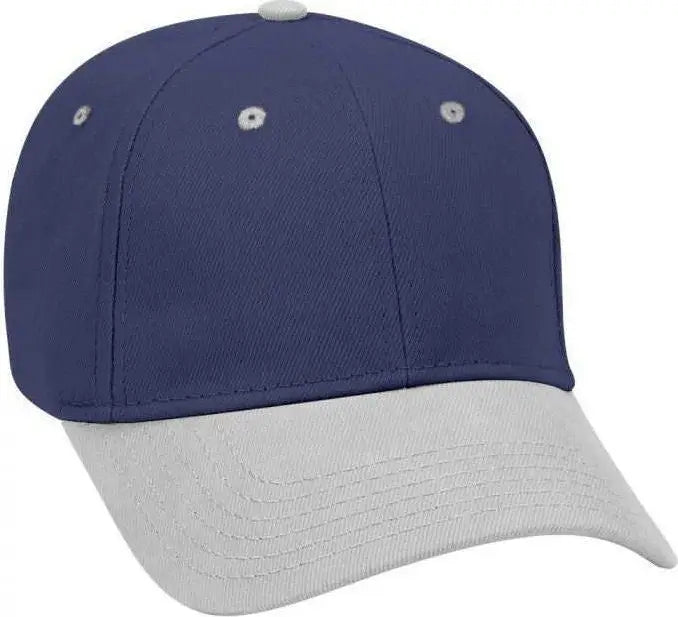 OTTO 19-251 Brushed Bull Denim Seamed Front Panel Low Profile Pro Style Cap - Gray Navy - Gray Navy / One Size Fits Most