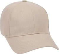 OTTO 19-251 Brushed Bull Denim Seamed Front Panel Low Profile Pro Style Cap - Khaki - Khaki / One Size Fits Most