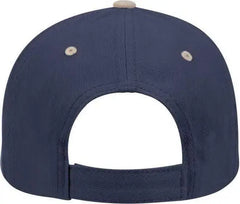 OTTO 19-251 Brushed Bull Denim Seamed Front Panel Low Profile Pro Style Cap - Khaki Navy - Khaki Navy / One Size Fits