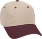 OTTO 19-251 Brushed Bull Denim Seamed Front Panel Low Profile Pro Style Cap - Maroon Khaki - Maroon Khaki / One Size