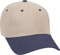 OTTO 19 251 Brushed Bull Denim Seamed Front Panel Low Profile Pro Style Cap Navy Khaki Navy Khaki / One Size Fits Most