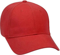 OTTO 19-251 Brushed Bull Denim Seamed Front Panel Low Profile Pro Style Cap - Red - Red / One Size Fits Most